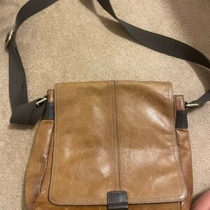 Fossil Brown Leather Crossbody Bag